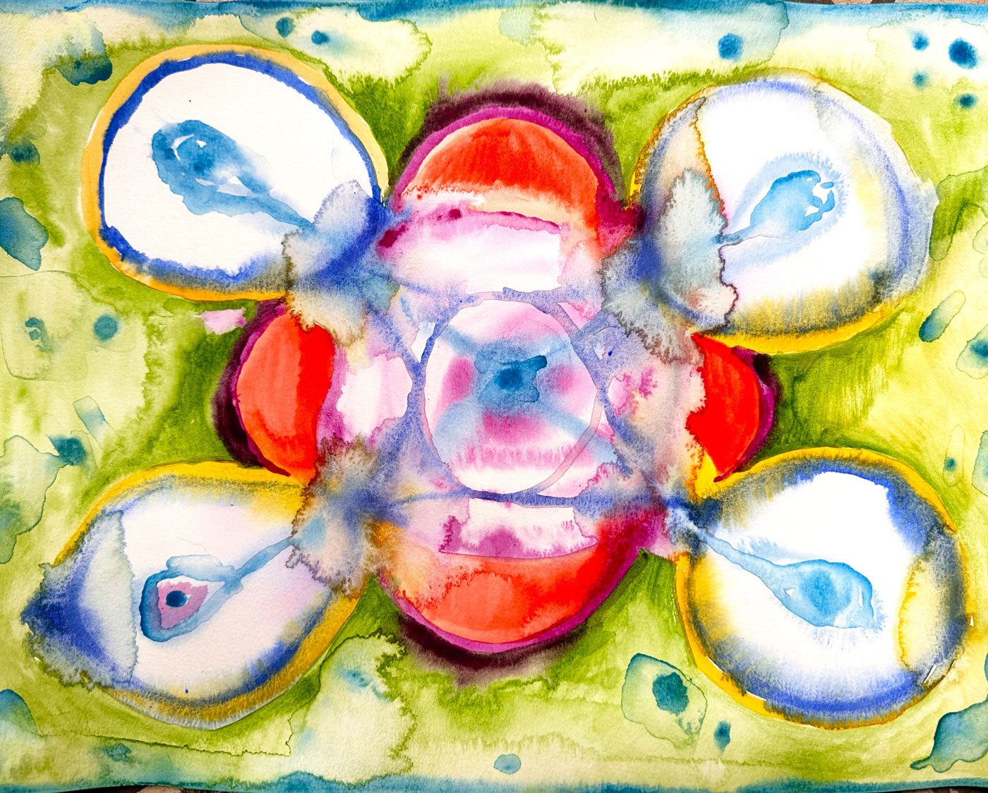 Ojos de paz - Acuarela sobre papel A3 Canson 300gr