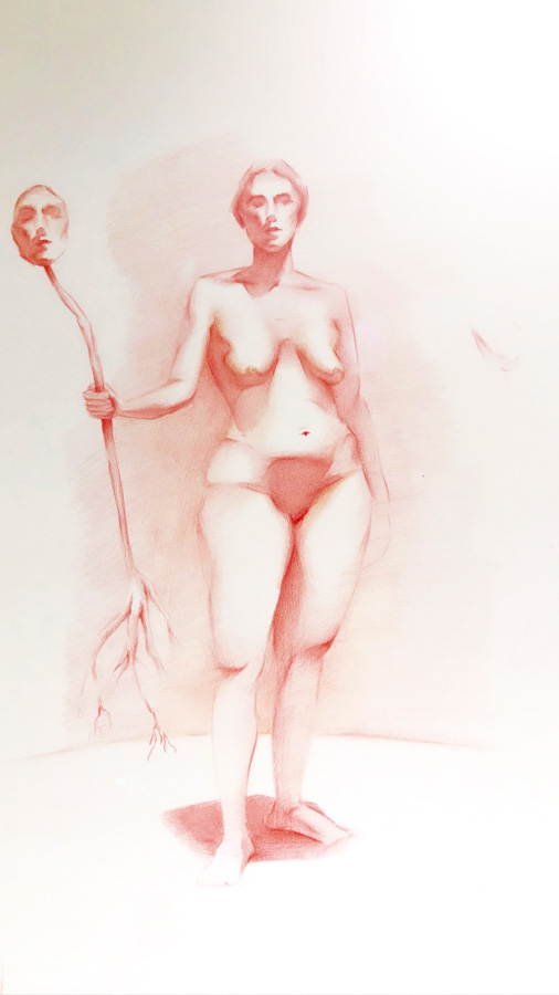 Dibujo propio - De Raíz _que nuestras máscaras sean la antorcha que iluminan la verdad