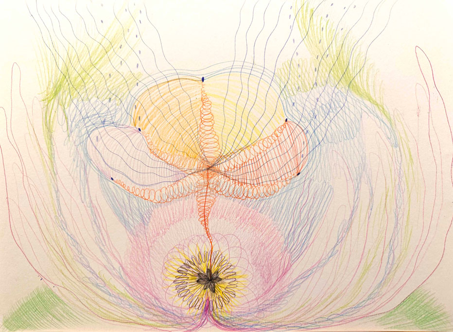 Florecer, morir, florecer - Lápices de colores sobre papel 2023