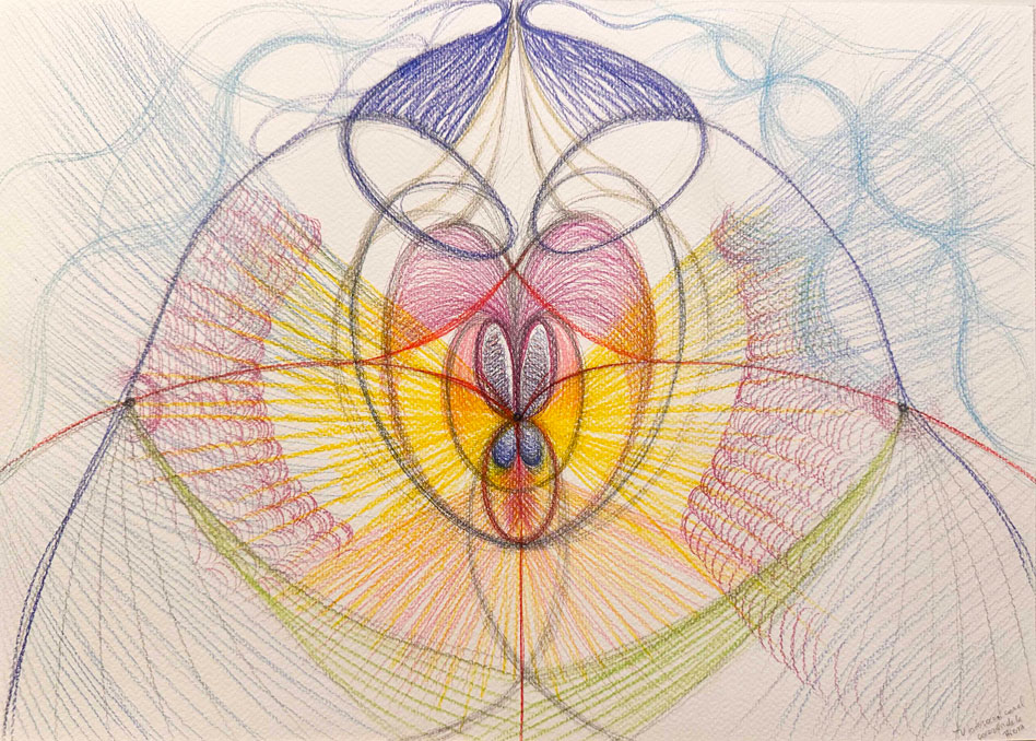 Intersección de mi corazón al corazón de la Tierra - Lápices de colores sobre papel 290gr A3 2023